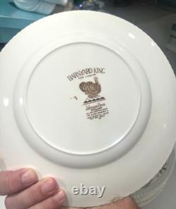 Barnyard King Johnson Bros Turkey Dinner Plates 10 3/4 Thanksgiving SET 12 RARE