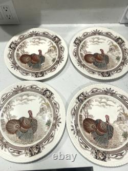 Barnyard King Johnson Bros Turkey Dinner Plates 10 3/4 Thanksgiving SET 12 RARE