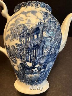 Blue Johnson Brothers Heritage Hall 4411 Coffee Pot, STUNNING