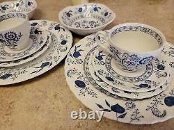 Blue Nordic 19 pieces-4 set + 3 bowls Vintage