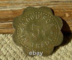 Ca 1907 RATON NEW MEXICO NM (COLFAX CO) WHITE FRONT SALOON, JOHNSON BROS TOKEN