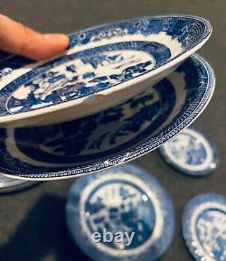 Churchill Johnson Bros Japan Royal Wessex Blue Willow Plate England Set of 20