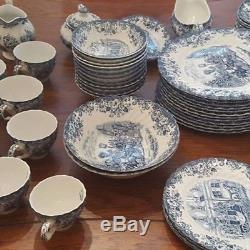 Coaching Scenes By Johnson Brothers China Blue Set Of 72