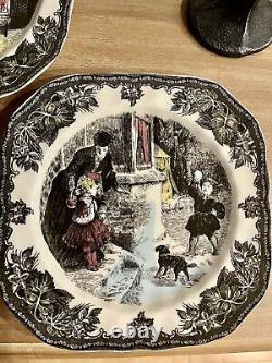 Complete Set6 Johnson Brothers Friendly Village Christmas Square Accent Plates