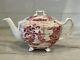 Enchanted Garden Rare Htf Johnson Bros England Pink Transferware Teapot Tea Pot