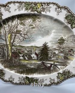 Early Original Johnson Brothers Friendly Village 20 Turkey Platter Pat Pending