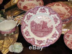 Edles Speiseservice Johnson Bros England Old Britain Castles rot 12 Pers. Top