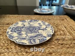 English Chippendale Johnson Bros Blue China Set of 9