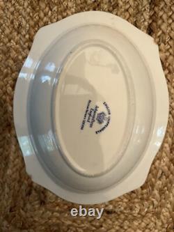 English Chippendale Johnson Bros Blue China Set of 9