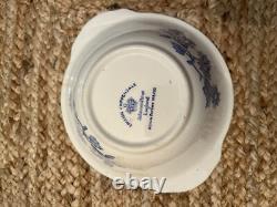 English Chippendale Johnson Bros Blue China Set of 9
