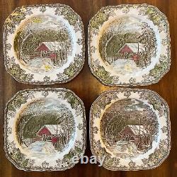 English Dinnerware Service for 8 JohnsonBros FriendlyVillage 6Pc. Place Settings