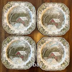 English Dinnerware Service for 8 JohnsonBros FriendlyVillage 6Pc. Place Settings