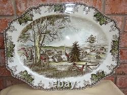 Excellent Johnson Bros. The Friendly Village 20 Oval Turkey Serving Platter