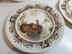 FOUR (4) Johnson Brothers BARNYARD KING Turkey Dinner Plates, Vintage, England