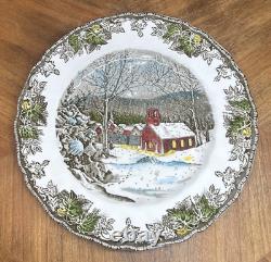 FRIENDLY VILLAGE Set of 6 Dinner Plates Johnson Brothers England School House