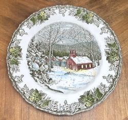FRIENDLY VILLAGE Set of 6 Dinner Plates Johnson Brothers England School House
