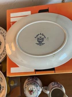 FULL Dinnerware Set for Four Johnson Brothers Sugar and Spice 24 Piece total