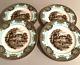 Four (4) Johnson Brothers River Scenes Accent Dinner Plates Mint/near Mint