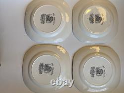Four Vintage 7.5 Square Luncheon Plate Johnson Bros His Majesty Great Condition
