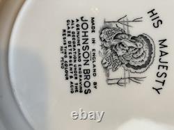 Four Vintage 7.5 Square Luncheon Plate Johnson Bros His Majesty Great Condition