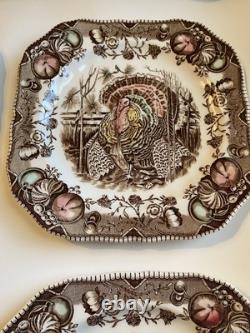 Four Vintage 7.5 Square Luncheon Plate Johnson Bros His Majesty Great Condition