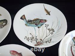 Four superb vintage Johnson Bros Fish pattern plates, designs 1,2,3&4