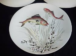 Four superb vintage Johnson Bros Fish pattern plates, designs 1,2,3&4