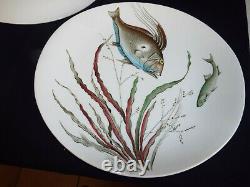 Four superb vintage Johnson Bros Fish pattern plates, designs 1,2,3&4