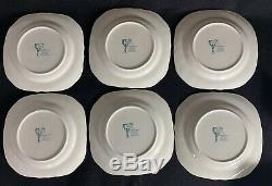 Full Set 6 Johnson Brothers Friendly Village CHRISTMAS Square Accent Plates