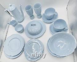 Grey Dawn Johnson Bros Breakfast Set Dishes Tea Blue Egg Covered Dish 18 pcs Lot