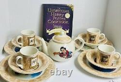 HARRY POTTER Vintage 4-Set Dinnerware with Tea Pot Johnson Bros. & Cook Book Mint