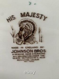 HIS MAJESTY Vintage Turkey Serving Platter Large Engraved Glaze JOHNSON BROS
