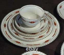 HUGE 83 Piece Set of COLLECTABLE Johnson Bros Old English GUILDFORD MAROON China