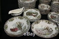 HUGE SET VINTAGE Johnson Brothers Friendly Village Dishes China Serving Pieces