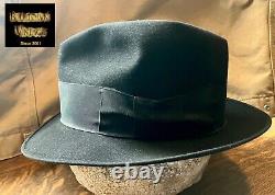 Herbert Johnson for Brooks Bros London Fedora Black felt 7 3/8 1940's Hat