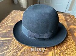 Herbert Johnson for Brooks Bros London Fedora Black felt 7 3/8 1940's Hat