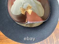 Herbert Johnson for Brooks Bros London Fedora Black felt 7 3/8 1940's Hat