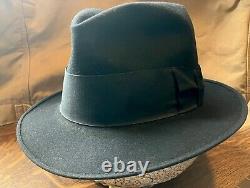 Herbert Johnson for Brooks Bros London Fedora Black felt 7 3/8 1940's Hat