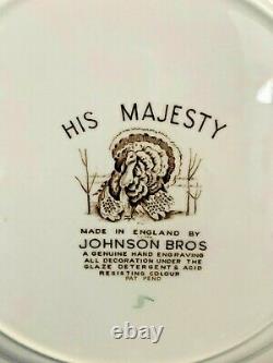 His Majesty Johnson Brothers/Bros/Hand engraved Vintage Turkey Dinner Plates (4)
