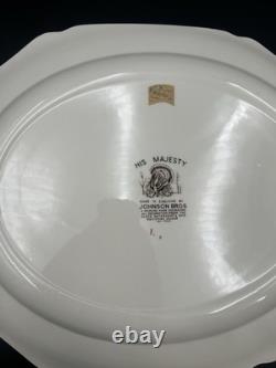 His Majesty Turkey Platter Johnson Brothers England Huge 17 1/4 In X 14 1/4 In