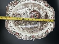 His Majesty Turkey Platter Johnson Brothers England Huge 17 1/4 In X 14 1/4 In
