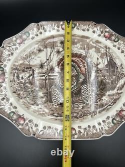His Majesty Turkey Platter Johnson Brothers England Huge 17 1/4 In X 14 1/4 In