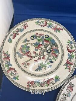 Indian Tree Lot Of 5 Dinner Plates Johnson Brothers Green Greek Key (O2) AS IS