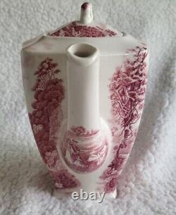 Ironstone Johnson Bros Castle Story, Pink. Coffee Pot, Beautiful Shape