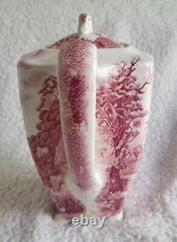 Ironstone Johnson Bros Castle Story, Pink. Coffee Pot, Beautiful Shape