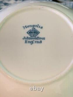 JOHNSON BROS (19 Pcs. SET) Plates Cups & Saucers Bowls Mongolia Gray/Flow Blue