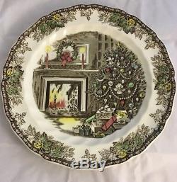 JOHNSON BROS FRIENDLY VILLAGE MERRY CHRISTMAS Chop Plate Large 3-part Relish