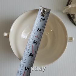 JOHNSON BROS FRIENDLY VILLAGE THE ICE HOUSE Double Handle Cream Soup Bowls HTF