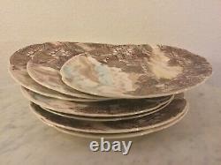 JOHNSON BROS OLDE ENGLISH COUNTRYSIDE Brown, Multicolor. 7 Dinner Plates. Disc