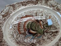 JOHNSON BROS Wild Turkeys Windsor Ware NATIVE AMERICAN 20 X 15.5 PLATTER